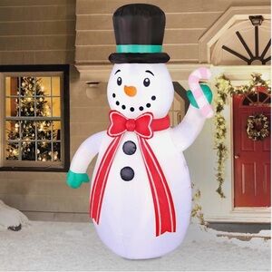 7 FT Snowman with Long Bow Christmas Inflatable Outdoor Yard Holiday Decor